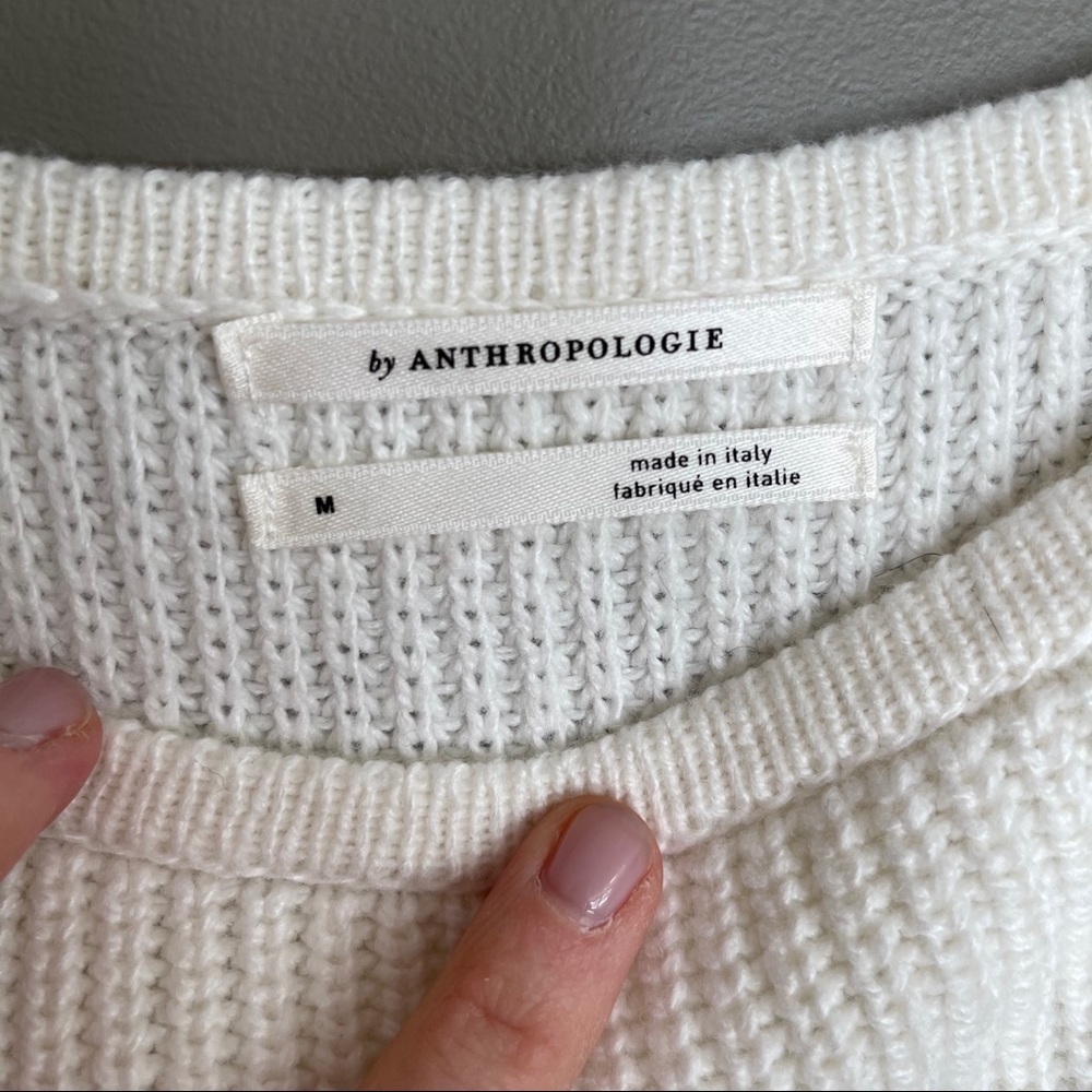 NWT Anthropologie Belle Sweater Top Ivory Size Med - Picture 11 of 16